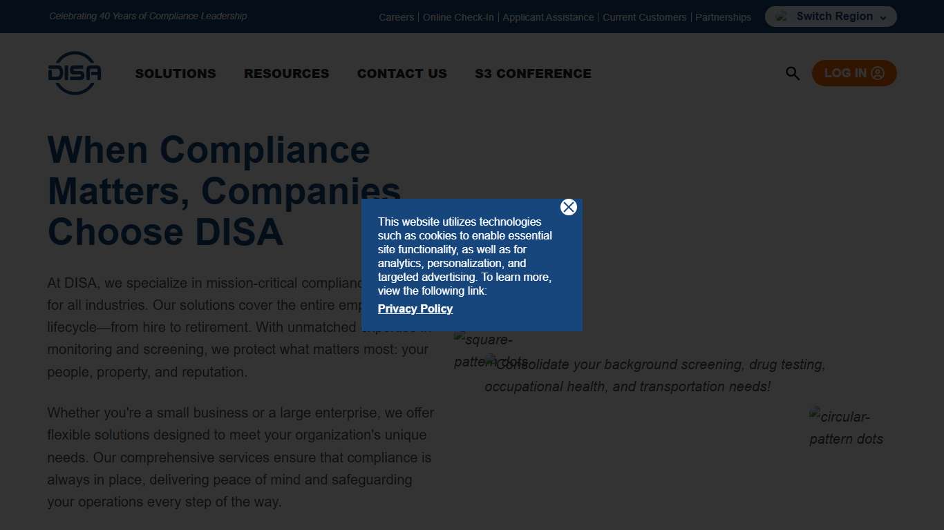 Workforce Compliance & Screening Solutions DISA
