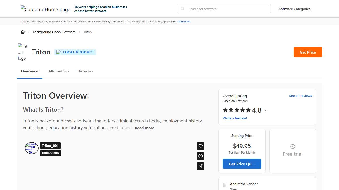 Triton Pricing, Reviews & Features - Capterra Canada 2026
